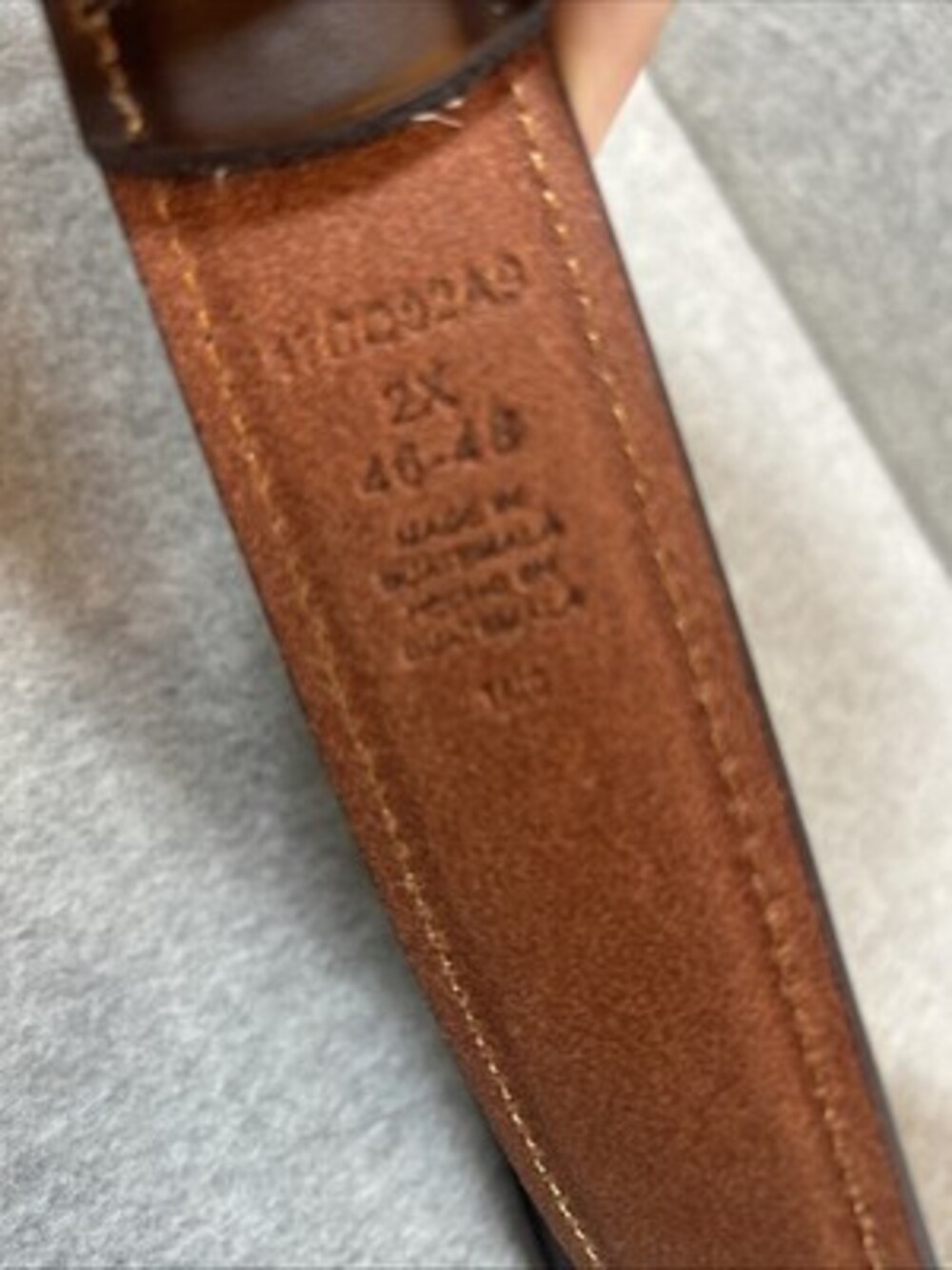 Colombia Sportswear Men's Leather Adjustable Belt Brown Size 46-48 New W/O Tags - Picture 5 of 6